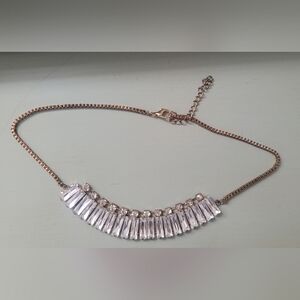 Mini Bib Clear Rhinestone Vintage Choker Necklace